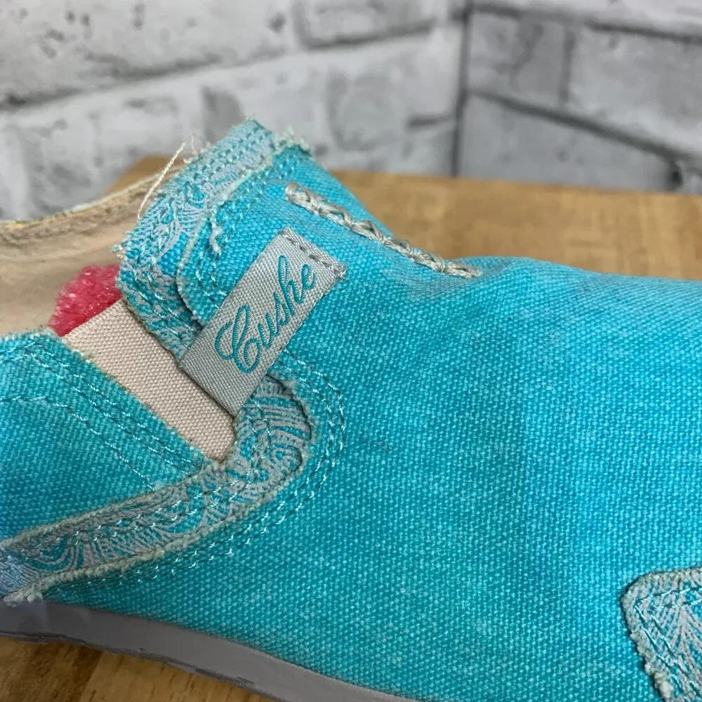 Cushe Slipper II Aqua Tropic Teal Canvas Slip On Shoe Sneakers 10 Loafers - Picture 5 of 9